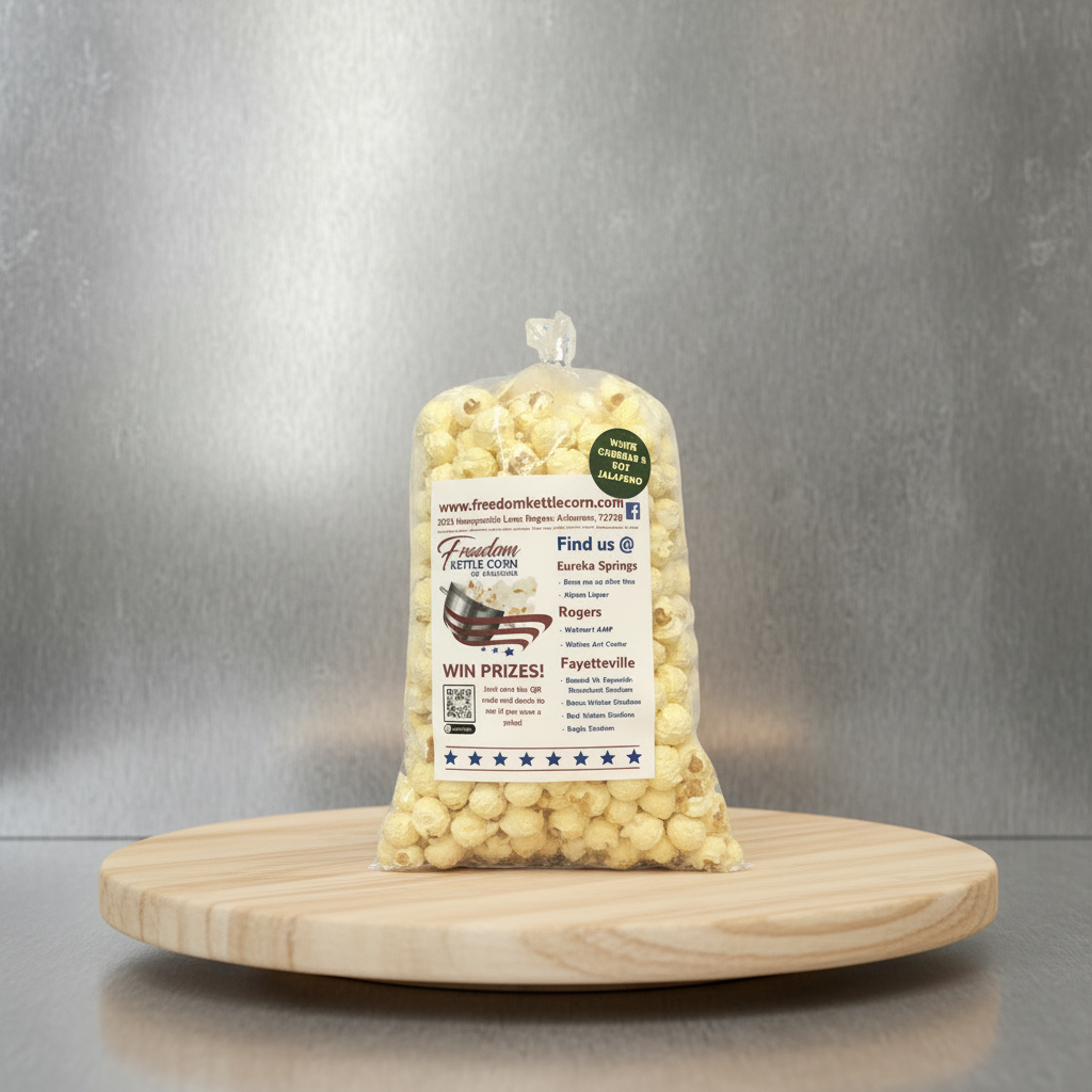 Sweet White Cheddar & Jalapeño Kettle Corn – Sweet, Cheesy & Spicy Gourmet Popcorn
