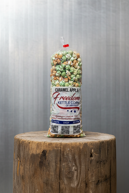 ag of caramel apple kettle corn from Freedom Kettle Corn of Arkansas