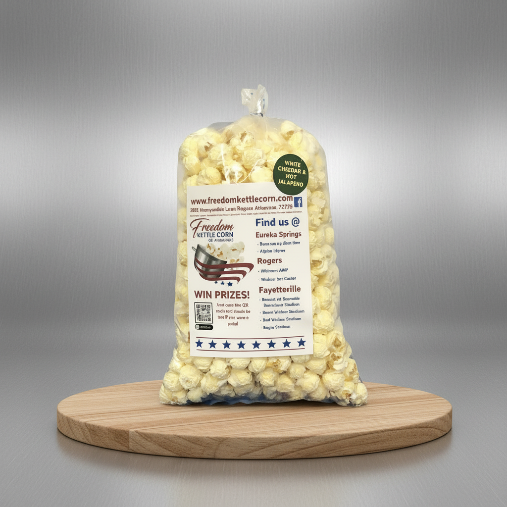 White Cheddar & Jalapeño Kettle Corn – Creamy, Spicy Gourmet Popcorn